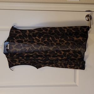 Promesa Leopard Print Vest - Black and Brown